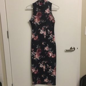 Sexy floral body con dress